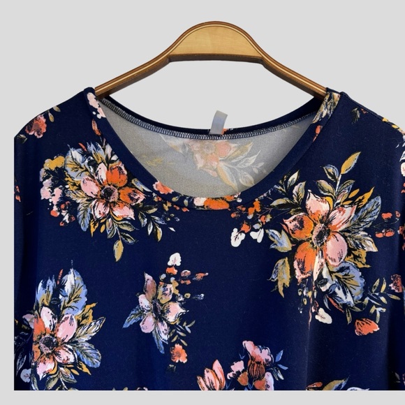 Active Pro Women's Dress Size 2X Blue Floral Crewneck Short Sleeves - Picture 5 of 12